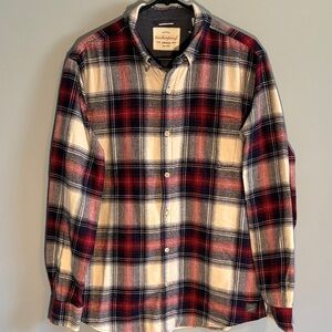 Weatherproof Vintage Men's Red, Navy & White Plaid Button-Down Shirt